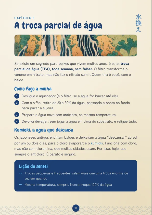 Página do e-book: A troca parcial de água